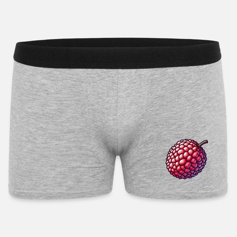 Bunte und detaillierte Litschi-Illustration - Männer Boxer Shorts - Grau meliert
