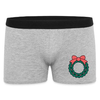 Kranz zu Weihnachten - Männer Boxer Shorts - Grau meliert - Vorne