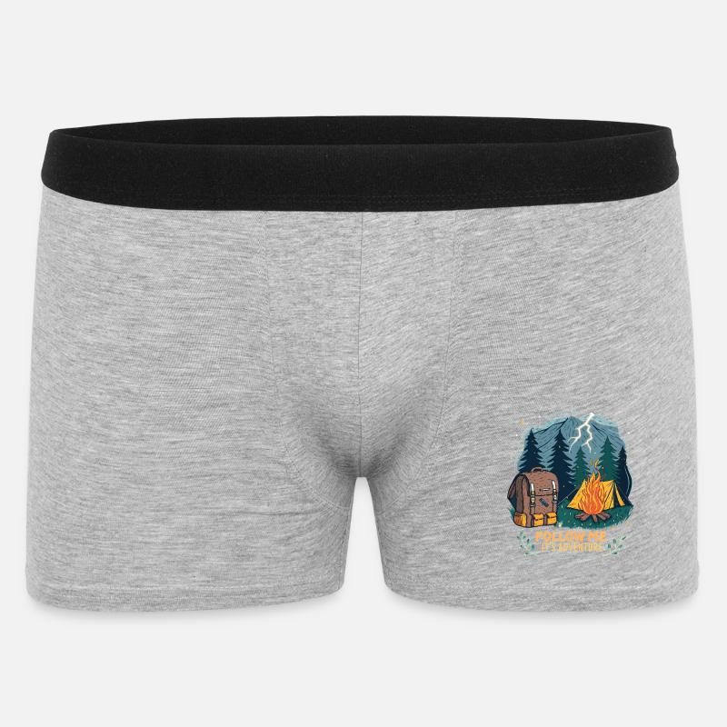 Lighted Nature Adventure with Campfire - Men's Boxer Shorts - heather grey