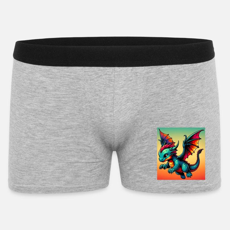Drache - Männer Boxer Shorts - Grau meliert
