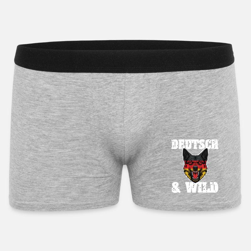 Wilder Schäferhund - Männer Boxer Shorts - Grau meliert