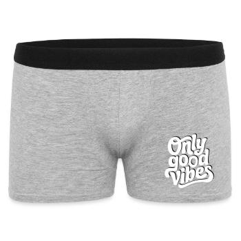 Conception de lettrage à la main Positive Vibes - Boxer Homme - gris chiné - Devant