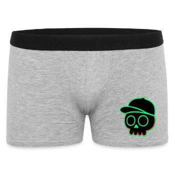 Neon Schädel Cap - Männer Boxer Shorts - Grau meliert - Vorne