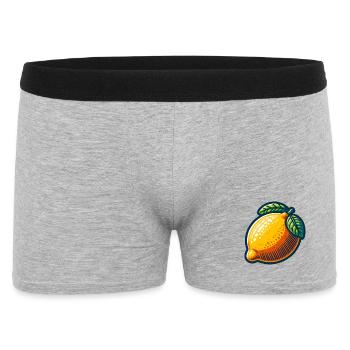 Bright lemon with leaf - Men's Boxer Shorts - heather grey - Front