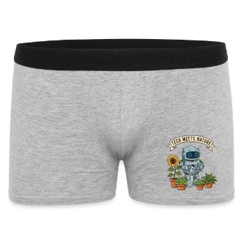 Tech meets nature robot gardener - Men's Boxer Shorts - heather grey - Front