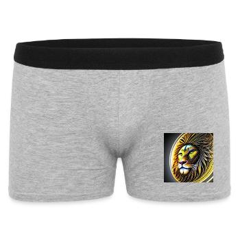 Circular Golden Geometric Lion - Men's Boxer Shorts - heather grey - Front
