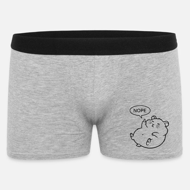 Nope Hamster | Funny Middle Finger Statement - Men's Boxer Shorts - heather grey