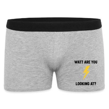 Watt Are You Looking At Bolt Design - Men's Boxer Shorts - heather grey - Front