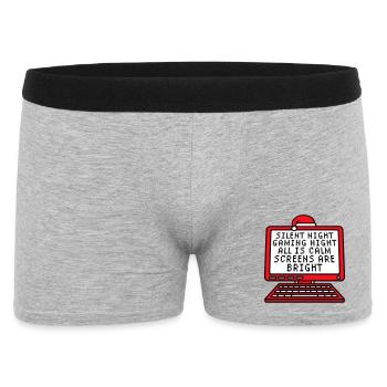 Silent Night Gaming Night All Calm Screens Bright - Men's Boxer Shorts - heather grey - Front