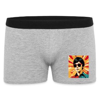 Style Pop Art Fille Rétro - Design Vintage Cool - Boxer Homme - gris chiné - Devant