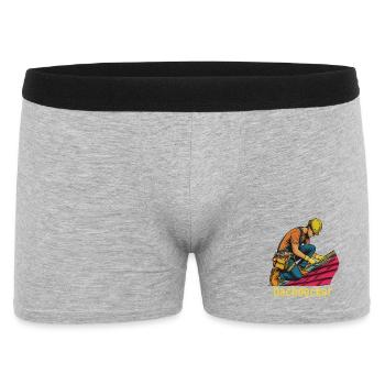 Dachdecker im Einsatz - Männer Boxer Shorts - Grau meliert - Vorne
