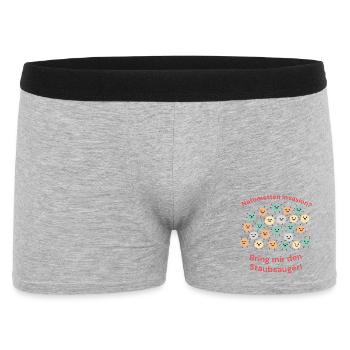 Natomotten (Flusen) Invasion – Staubsauger Humor - Männer Boxer Shorts - Grau meliert - Vorne