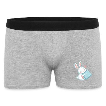 Lapin câlin pastel et oreiller cœur - Boxer Homme - gris chiné - Devant