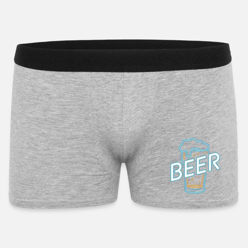 Bier – Cool Beer Logo - Männer Boxer Shorts - Grau meliert