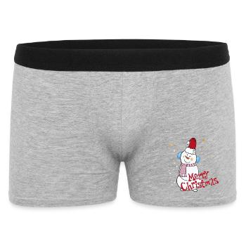 Bonhomme de neige avec Joyeux Noël - Boxer Homme - gris chiné - Devant