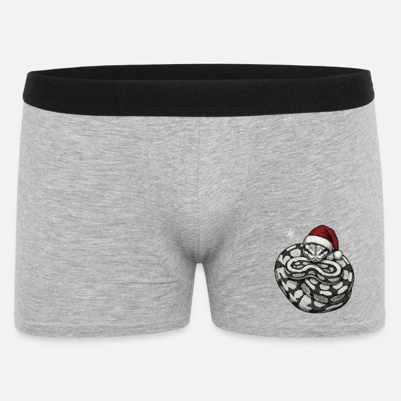 Königspython Weihnachten Ball Python Schlange - Männer Boxer Shorts - Grau meliert