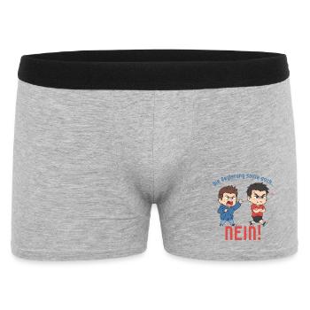 Die Regierung sollte doch... NEIN! - Männer Boxer Shorts - Grau meliert - Vorne