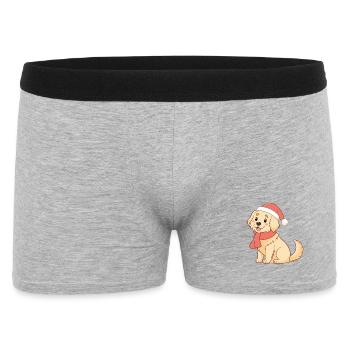 Chien Noël chaleureux dessin - Boxer Homme - gris chiné - Devant