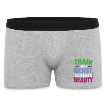 Train like a beast, look like a beauty - Men's Boxer Shorts - heather grey - Front