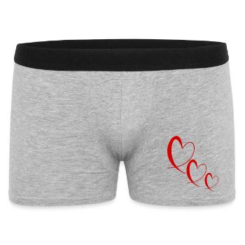 HEART. VALENTINE'S DAY. HEART. I LOVE YOU. I LOVE - Men's Boxer Shorts - heather grey - Front