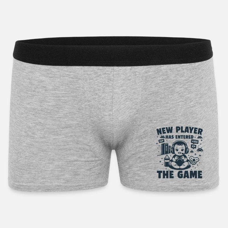 New Player has entered the Game - Männer Boxer Shorts - Grau meliert