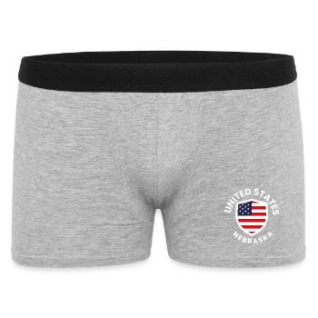 Nebraska-Flaggen-Schild-Abzeichen - Männer Boxer Shorts - Grau meliert - Vorne