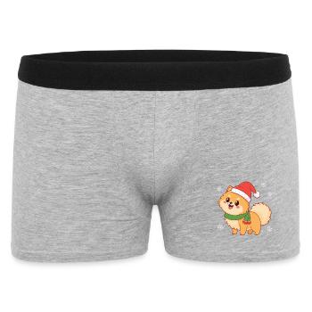 Chiot festif Noël avec écharpe - Boxer Homme - gris chiné - Devant