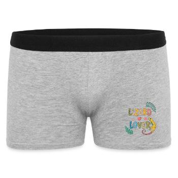 Lizard Lover — Tropische Farben - Männer Boxer Shorts - Grau meliert - Vorne