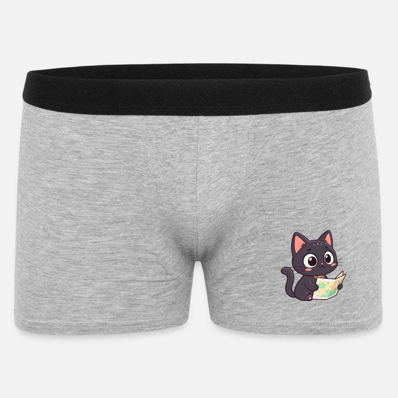 Lese- und Kartenchat - Männer Boxer Shorts - Grau meliert