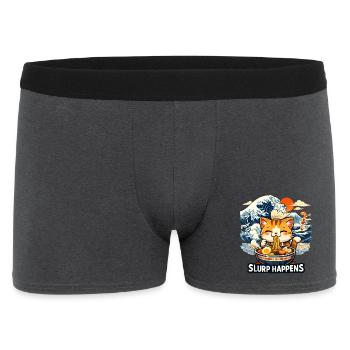 Ramen Neko Great Wave - Men's Boxer Shorts - charcoal grey - Front