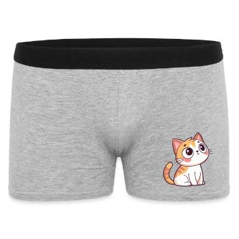 Curious Kitten - Men's Boxer Shorts - heather grey - Front