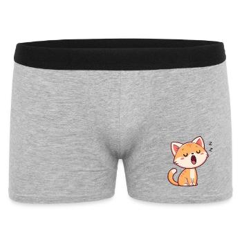 Chaton endormi pastel - Boxer Homme - gris chiné - Devant