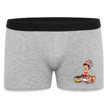 Leprechaun-Mädchen backt Pilze - Männer Boxer Shorts - Grau meliert - Vorne