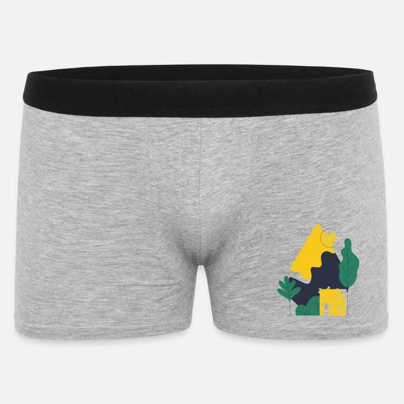 Abstrakte Wüstenlandschaft - Männer Boxer Shorts - Grau meliert
