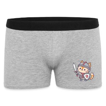 Miniature Knight Cat - Men's Boxer Shorts - heather grey - Front