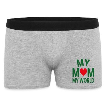 My Mother My World Love Heart - Men's Boxer Shorts - heather grey - Front