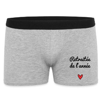 RETRAITEE. RETRAITE. RETRAITEE. RETRAITE - Boxer Homme - gris chiné - Devant