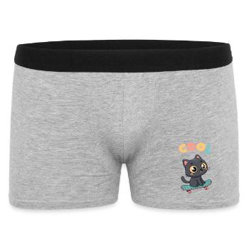 Pastel skateboard cat - Men's Boxer Shorts - heather grey - Front