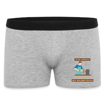 Die Eminenz der Holzdrechsler im Atelier - Männer Boxer Shorts - Grau meliert - Vorne