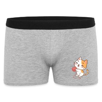Happy kitten and yarn - Men's Boxer Shorts - heather grey - Front