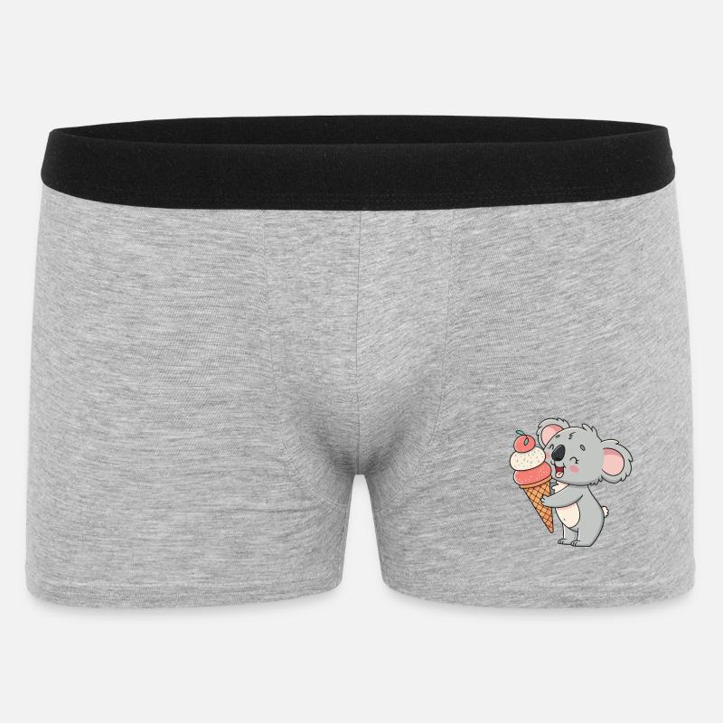 Gourmet-Koala und Eiscreme - Männer Boxer Shorts - Grau meliert
