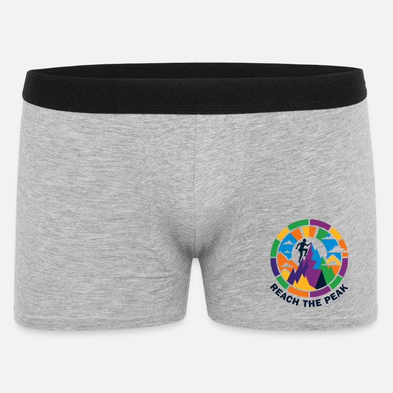 buntes Gipfelsturm Bergsteiger Kletterer Gipfel - Männer Boxer Shorts - Grau meliert