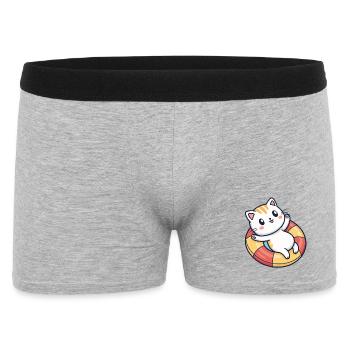 Cute cat on lifebuoy - Men's Boxer Shorts - heather grey - Front