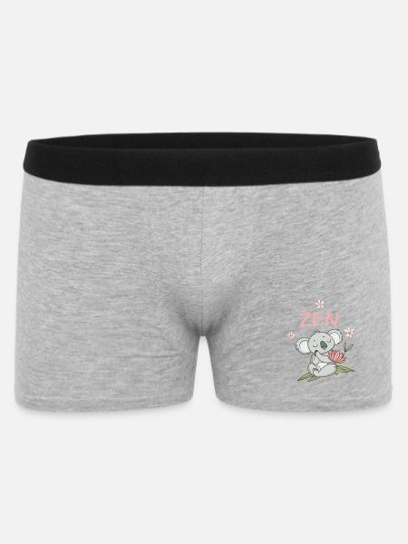 Koala-Zen: Pastell-Lotus-Meditation - Männer Boxer Shorts - Grau meliert