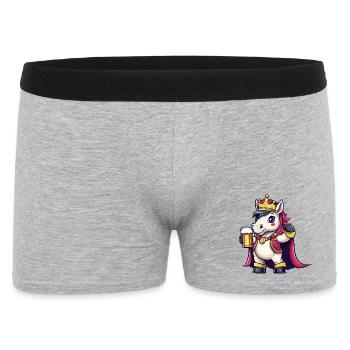 Unicorn Beer King - Men's Boxer Shorts - heather grey - Front
