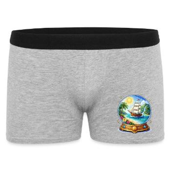 Schiffstraum Kugelbild - Männer Boxer Shorts - Grau meliert - Vorne
