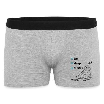 Mange, Sommeil, Répétition – Checklist Vie de chat mignon - Boxer Homme - gris chiné - Devant