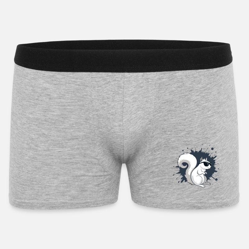Écureuil blanc chic avec lunettes noires - Boxer Homme - gris chiné