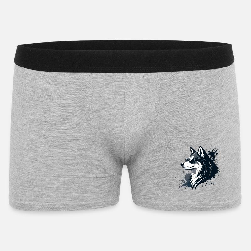 Husky-Chic-Gläser und Spritzer - Männer Boxer Shorts - Grau meliert
