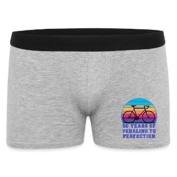 50 ans à pédaler sur un vélo de route rétro Sunset - Boxer Homme - gris chiné - Devant